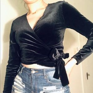 Abercrombie and Fitch Velvet Wrap Top SEXY